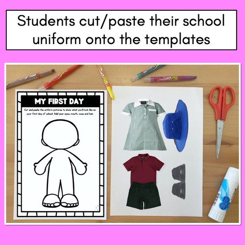 Resource preview 2 for My First Day School Uniform Template - Transition to School or Back to School Activity