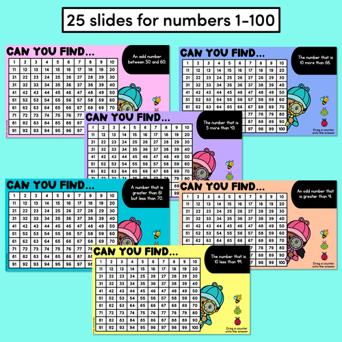 Resource preview 4 for Mystery Number Interactive Slides - Numbers 1-50 or Numbers 1-100