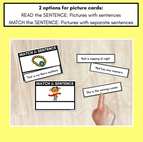 Resource preview 2 for N Phoneme Decodable Sentences - Read & Match