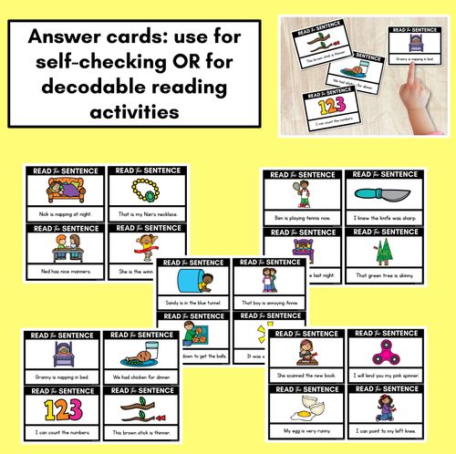 Resource preview 4 for N Phoneme Decodable Sentences - Read, Match & Write