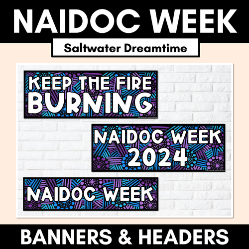 Resource preview 1 for NAIDOC WEEK 2024 Editable Headers - Saltwater Dreamtime