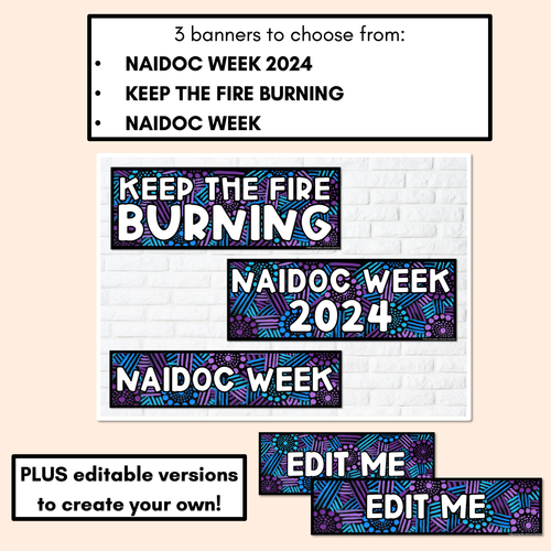 Resource preview 2 for NAIDOC WEEK 2024 Editable Headers - Saltwater Dreamtime