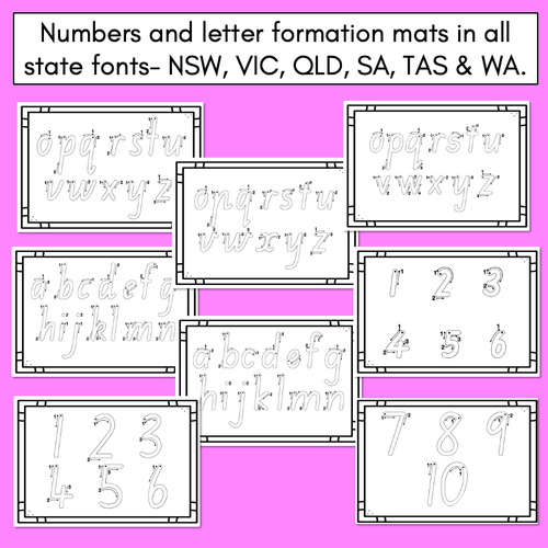 Resource preview 2 for Letter, Number & Name Formation Mats - EDITABLE - All Australian Fonts