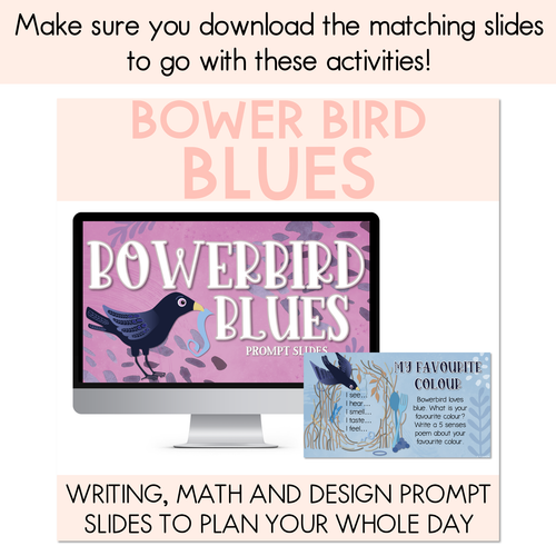 Resource preview 6 for Bowerbird Blues National Simultaneous Storytime - Crafts, Writing & Maths Activities