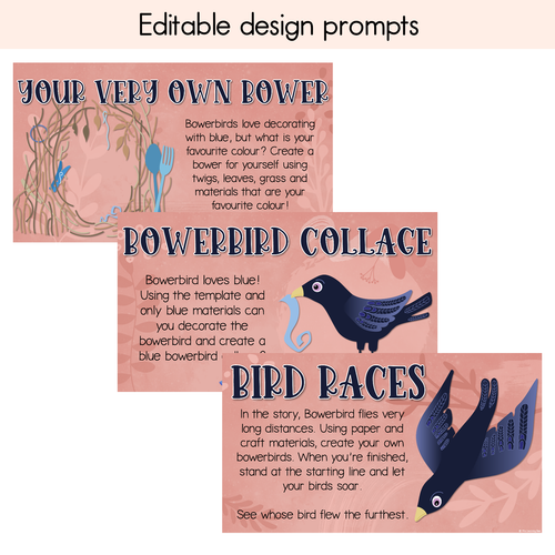 Resource preview 3 for Bowerbird Blues National Simultaneous Storytime - Writing, Maths & Design Prompt EDITABLE SLIDES