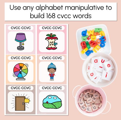 Resource preview 2 for NEUTRAL CCVC CVCC CCVCC Word Building Cards - Decodable Word Phonics Task Cards