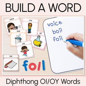 NEUTRAL Diphthong OI & OY Word Building Cards - Decodable Words for Phonics