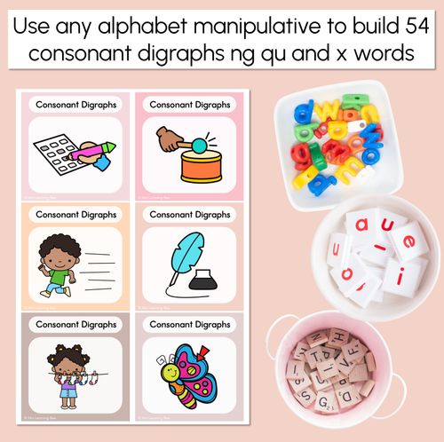 Resource preview 2 for NEUTRAL Consonant Digraph Word Building Cards NG Q X - Decodable Words