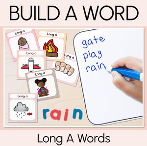 NEUTRAL Long Vowel A Word Building Cards - Vowel Team Decodable Word Task Cards
