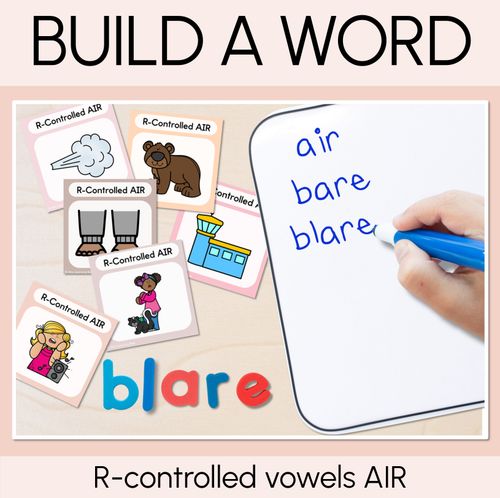 Resource preview 1 for R-Controlled Vowel AIR Word Building Cards - Decodable Words NEUTRAL