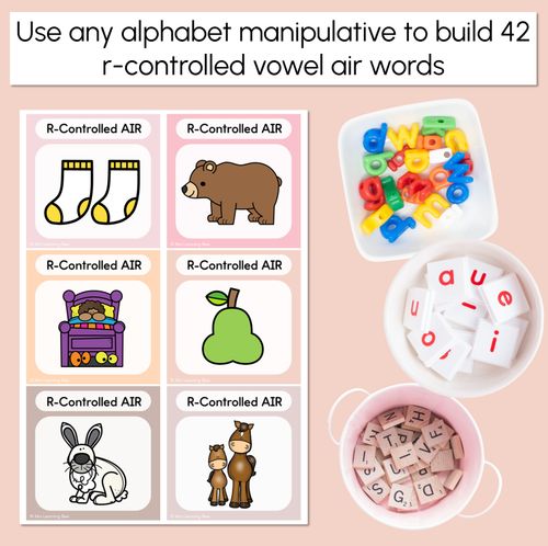 Resource preview 2 for R-Controlled Vowel AIR Word Building Cards - Decodable Words NEUTRAL