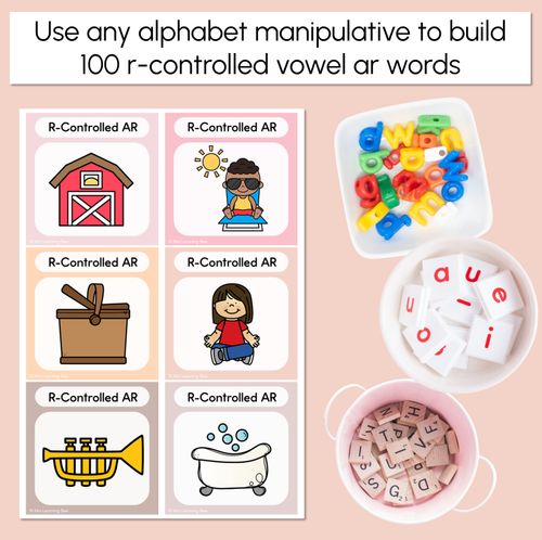 Resource preview 2 for R-Controlled Vowel AR Word Building Cards - Decodable Words NEUTRAL