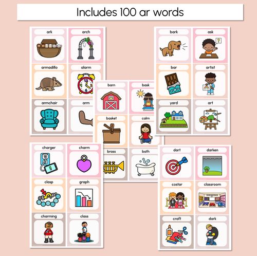 Resource preview 4 for R-Controlled Vowel AR Word Building Cards - Decodable Words NEUTRAL