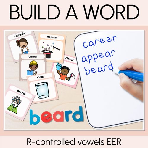 Woed R R-Controlled Vowel EER Word Building Cards - Decodable Words NEUTRAL