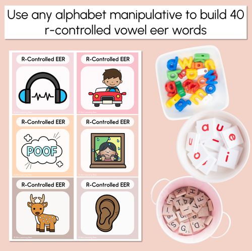 Resource preview 2 for R-Controlled Vowel EER Word Building Cards - Decodable Words NEUTRAL