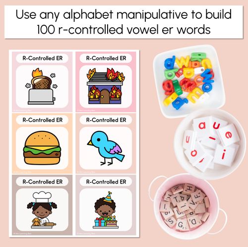 Resource preview 2 for R-Controlled Vowel ER Word Building Cards - Decodable Words NEUTRAL