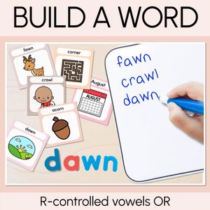 R-Controlled Vowel OR Word Building Cards - Decodable Words NEUTRAL