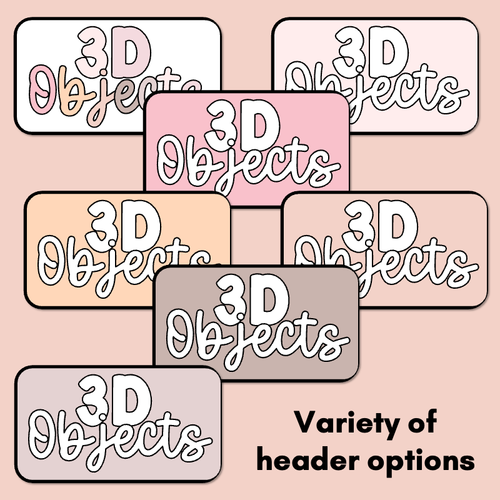 Resource preview 5 for 3D Object Posters - Neutral Classroom Decor