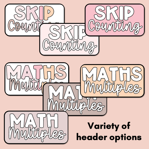 Resource preview 5 for Multiples & Skip Counting Posters - Neutral Classroom Decor