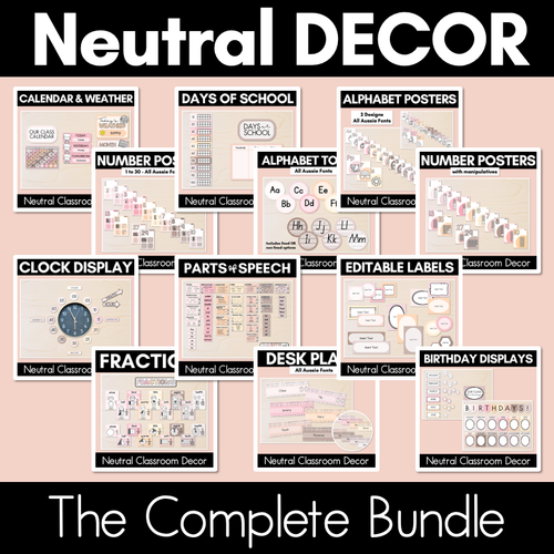 Resource preview 6 for 3D Object Posters - Neutral Classroom Decor