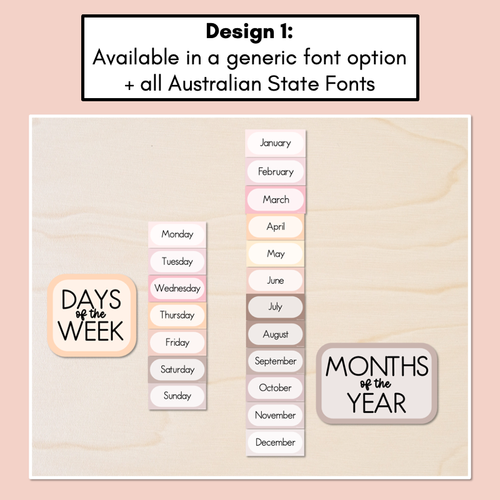 Resource preview 2 for Days of the Week & Months of the Year Display - Neutral Classroom Decor