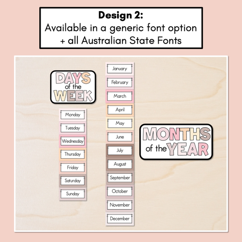 Resource preview 3 for Days of the Week & Months of the Year Display - Neutral Classroom Decor