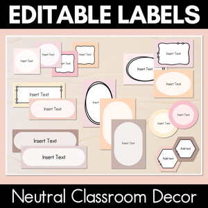 Editable Labels - Neutral Classroom Decor