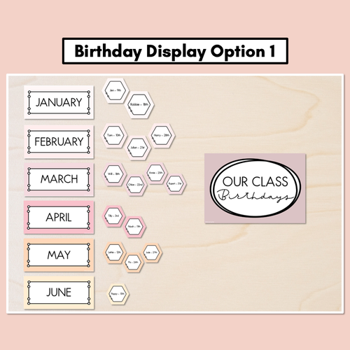 Resource preview 2 for Neutral Birthdays Display - Neutral Classroom Decor