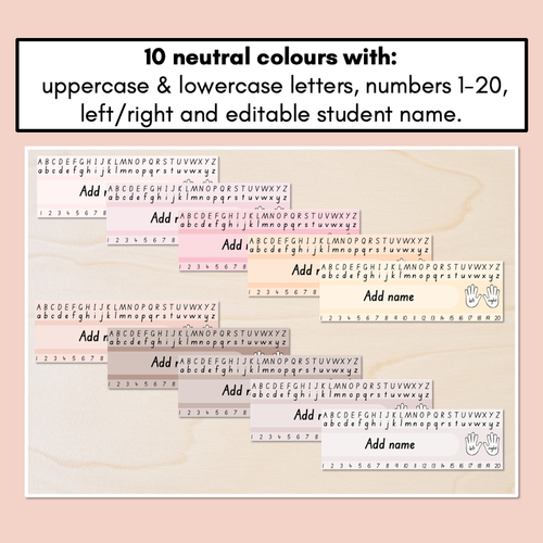 Resource preview 2 for Editable Desk Plates / Student Name Tags - Neutral Classrom Decor