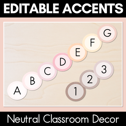 Resource preview 1 for Editable Alphabet & Number Accents - Neutral Classroom Decor