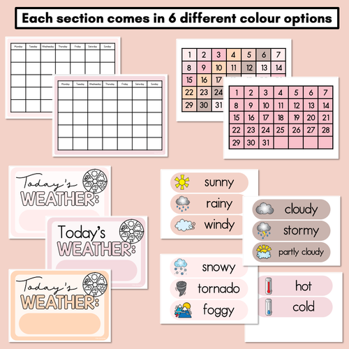 Resource preview 3 for Calendar & Weather Display - Neutral Classroom Decor