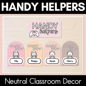 Handy Helpers Classroom Jobs Display - Neutral Classroom Decor