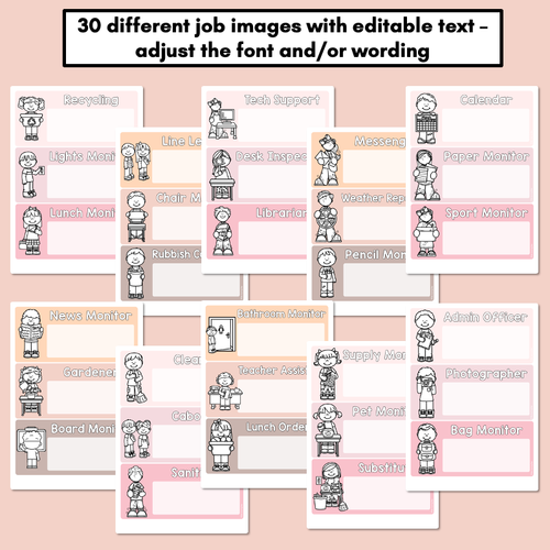 Resource preview 2 for Editable Class Jobs Display - Neutral Classroom Decor