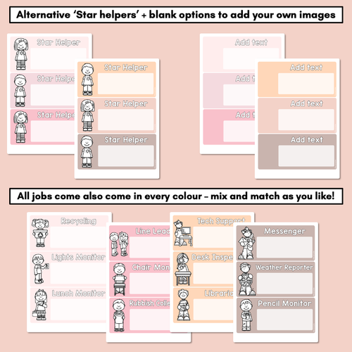 Resource preview 3 for Editable Class Jobs Display - Neutral Classroom Decor