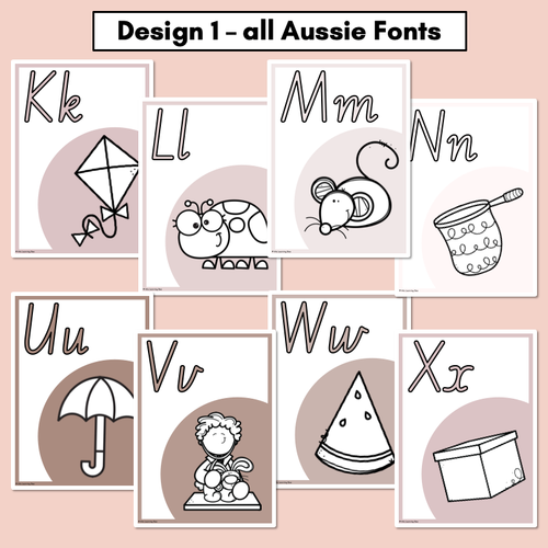 Resource preview 2 for Alphabet Posters - All Aussie Fonts- Neutral Classroom Decor