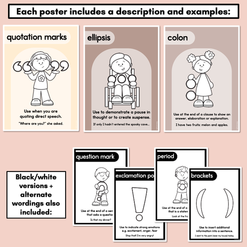 Resource preview 4 for Punctuation Posters - Neutral Classroom Decor