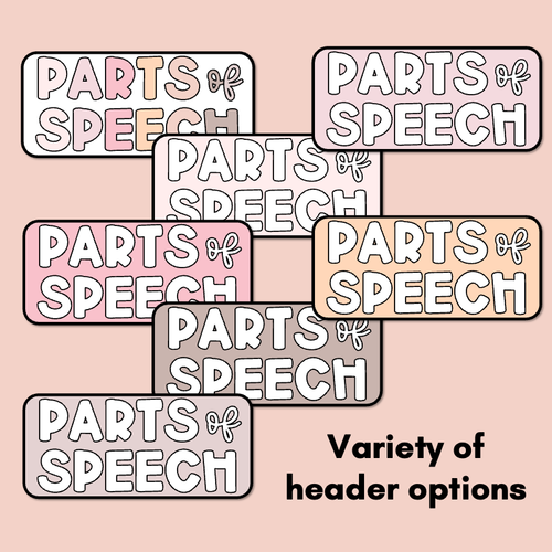 Resource preview 5 for Parts of Speech Posters - Neutral Classroom Decor