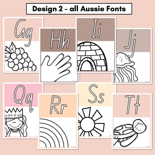 Resource preview 3 for Alphabet Posters - All Aussie Fonts- Neutral Classroom Decor