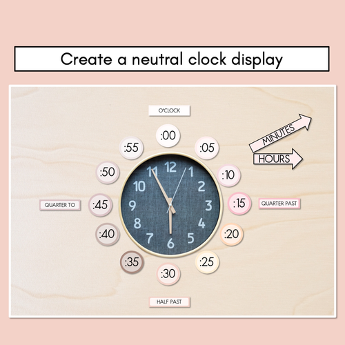 Resource preview 2 for Neutral Clock Display - Neutral Classroom Decor