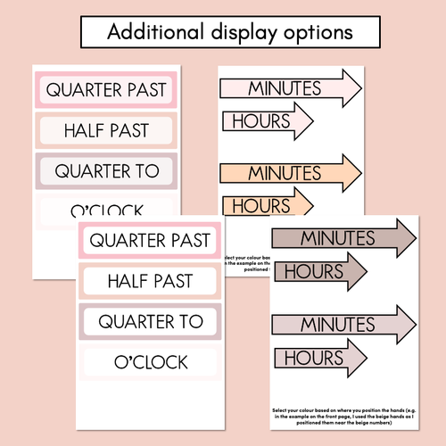 Resource preview 4 for Neutral Clock Display - Neutral Classroom Decor