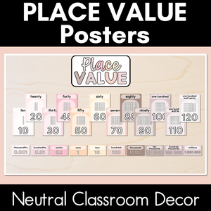 Place Value Posters NEUTRAL COLOURS