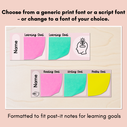 Resource preview 4 for Student Learning Goals - Editable Post-It Goal Mats - Neutral Classroom Decor