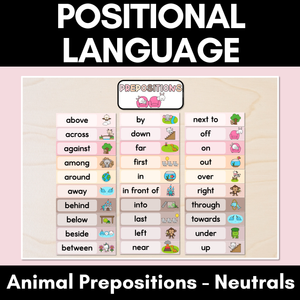 Positional Language - Animal Prepositions - Neutral