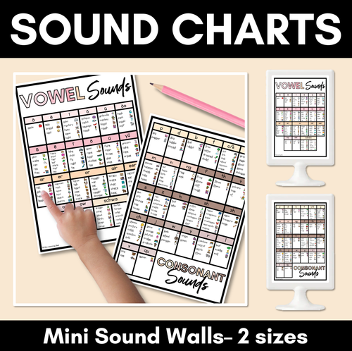 Resource preview 1 for Phonics Sound Charts - Mini Sound Wall -NEUTRAL