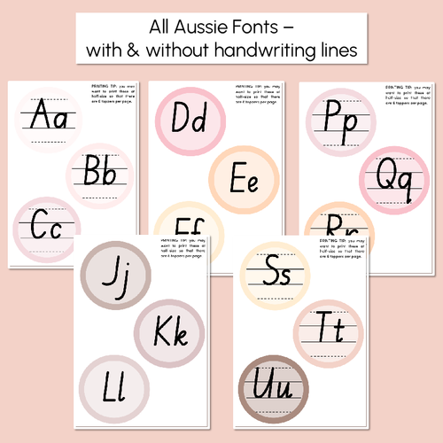 Resource preview 2 for Alphabet Toppers - All Aussie Fonts - Neutral Classroom Decor