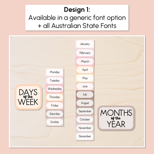 Resource preview 2 for Days of the Week & Months of the Year Display - Neutral Classroom Decor