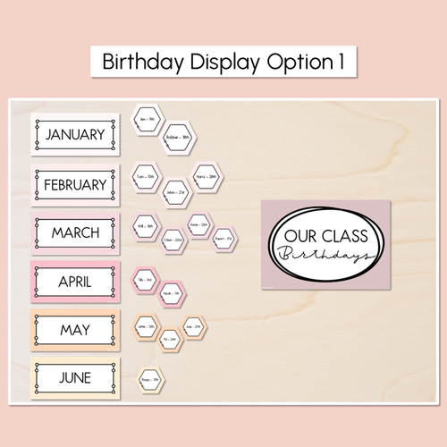Resource preview 2 for Neutral Birthdays Display - Neutral Classroom Decor
