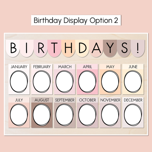 Resource preview 3 for Neutral Birthdays Display - Neutral Classroom Decor