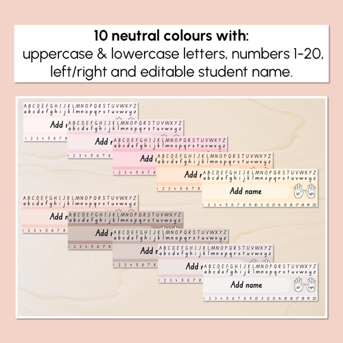 Resource preview 2 for Editable Desk Plates / Student Name Tags - Neutral Classrom Decor
