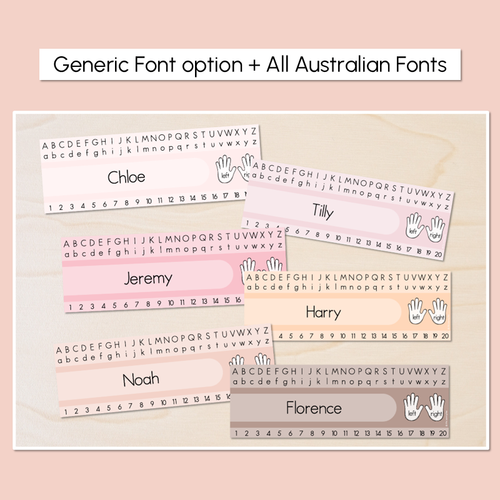 Resource preview 3 for Editable Desk Plates / Student Name Tags - Neutral Classrom Decor